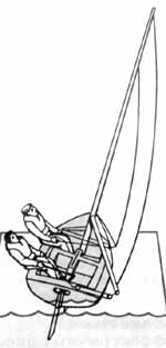 Рулевой и экипаж не препятствуют увеличению крена яхты от ветра.