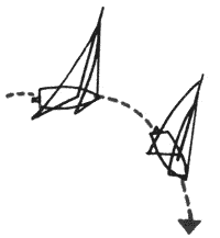 Уваливание относительно ветра.