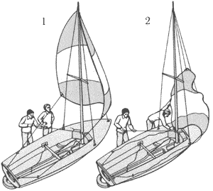Укладка спинакера.