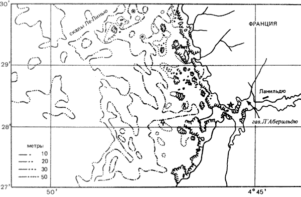 Рис. 24. Подходы к гавани Л'Аберильдю.